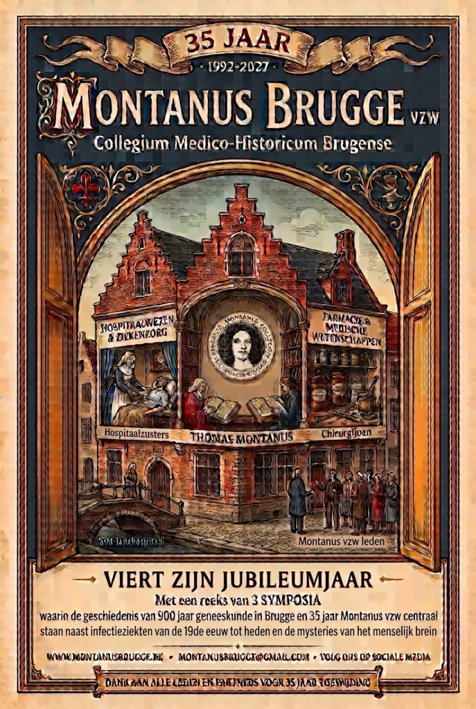 Affiche 35 jaar Montanus Brugge, Collegium Medico-Historicum Brugense